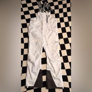 Montec White Snowboard Cargo Bib for Men